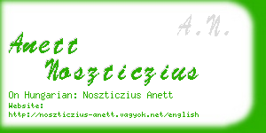 anett noszticzius business card